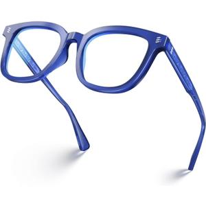 VISOONE Square Classic Blue Light Blocking Glasses with Non Prescription Anti Glare For Women and Men NOE