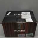 MIAMIO  34 Oz Ceramic Tea Pot Set with Infuser and Cups/Tea Strainer, 4 Ceramic Tea Mugs (10 Oz), Bamboo Saucers/Handle for Home and Office (Black)