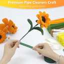400 Pcs Pipe Cleaners Craft,5 Assorted Colors Pipe Cleaners Bulk, Chenille Stems for DIY Flower Making Kit with Floral Wires, Gardening Tape,Stamen& Ribbon (Sunflowers)