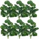 RECUTMS 6 Bundles Fake Plants Artificial Tropical Palm Leaves Tree Faux Monstera Shrubs Green Plant Turtle Leaf Stems UV Resistant Greenery Indoor Outdoor Home Garden Office Bouquet Filler Decor