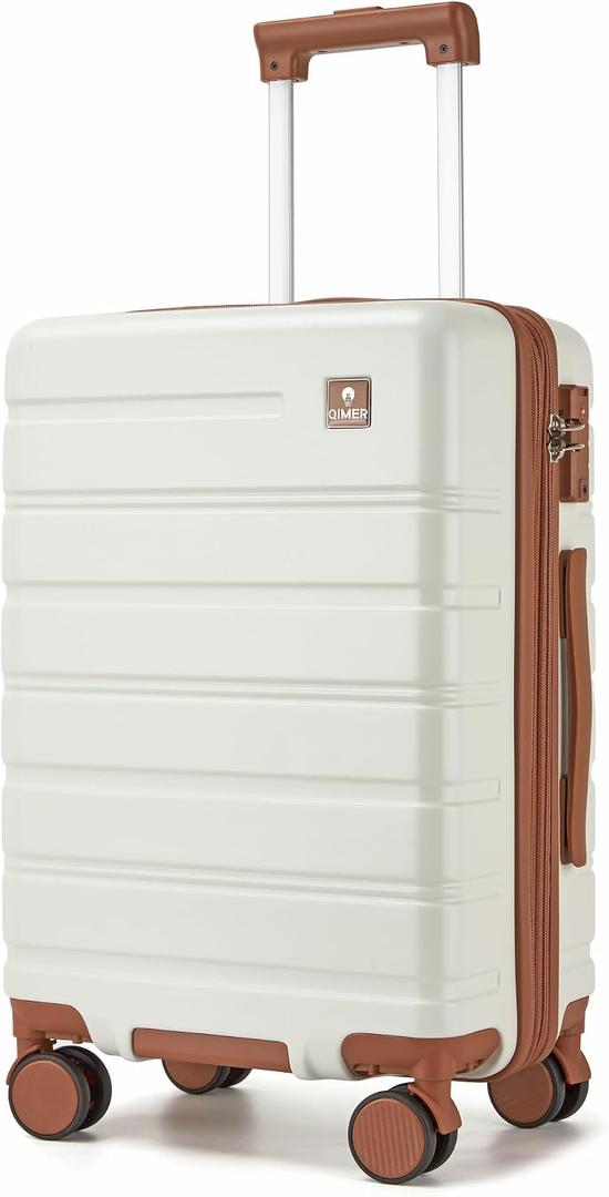Carry on Luggage 20Inch Expandable Suitcase 22 * 14 * 9, Beige
