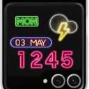 Samsung Galaxy Z Flip 7 FE, 6 Flipsuit Phone Case, Protective Cover with Interactive, Interchangeable Card, LED Lights, Customizable Designs Respond to Motion and Touch, US Version, Gray