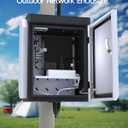 Outdoor Electrical Box with Thermostat and Fan, Precise Temperature Control 0.1F, IP65 Water Resistant Rating, Galvanized Steel, Aluminum Rear Beam(17.7"x13.4"x9.0")