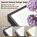 24x30 Inch Lighted Medicine Cabinet Black Aluminum Frame 3-Color Dimmable LED Anti-Fog Mirror Surface & Recessed Mount for Bathroom Hotel Apartment Dressing Room Entryway