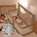 3 in 1 Baby bassinets bedside sleeper, co sleeping bed for baby, for co sleeper for baby in bed, Portable Crib, breathable and visible mesh window,soft washable liner cover and sturdy aluminum alloy ( (Light green)