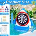 45" Large Inflatable Pool Toys Shark Dart Board with 12 Sticky Balls Swimming Pool Floats Water Games for Kids Adults Beach & Backyard Family Outdoor Play Cool Party Gift for Boys Girls 6-12 Years, 45 x 43"