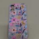 for iPhone 16 Case Anti Scratch Microfiber Lining Phone Cover Silicone Ultra Slim Case for iPhone 16 6.1 inch-Flower Purple