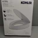 KOHLER 25875-0 Hyten 3" Height, Elevated Soft Close Elongated Toilet Seat, Contoured Seat with Grip-Tight Bumpers, Quick-Attach Hardware, No Slam Toilet Seat, White