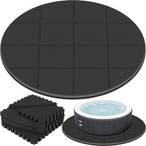 Nuanchu 90" Round Hot Tub Pad, 0.6 in Thick EVA Foam Hot Tub Mat, Black