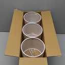 Wellmet Small Chandelier Lamp Shades Brown Set of 6, Rustic Style Linen Drum Shades for Wall Lamp, Hardback Clip on Lamp Shades for E12 Candle Bulbs, 5.5"x 5.5" x 5"