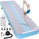 Inflatable Air Gymnastics Mat 10ft/13ft/16ft Tumbling Mats Training Mat Tumble Track Mats with Electric Air Pump for Home/Gym/Cheerleading/Beach/Outdoor Exercise (4 inches Thick) (MINTGREEN)