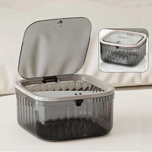 Tomonobu Mini Trash Can with Lid, Removable Small Garbage Can, Ultimate Mini Desktop Storage Box for Car, Bathroom, Kitchen or Bedroom (1.9L/0.5 Gallon)