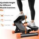 Sweetcrispy Mini Stair Stepper with Resistance Bands, Hydraulic Home Stepper Machine, 300 LBS Weight Capacity, Compact Cardio Equipment with LCD Monitor, No Assembly Required