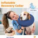 Supet Inflatable Dog Cone Collar for Dogs to Stop Licking, Dog Donut Collar After Surgery, Soft Pet Cone for Small Medium Large Dogs