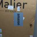 Malier Metal Freestanding Dog Gate, 32'' Height Outdoor Indoor Dog Fences, Extra Wide Foldable Puppy Gate for Stairs (Black, 2 Panels 40''W 32''H)