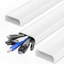 47in XX-Large Cord Hider Wall Mounted TV, Pre-drilled Cord Cover, Wire Hiders for TV on Wall, Paintable Cable Cover, W2.36in H0.75in (White)