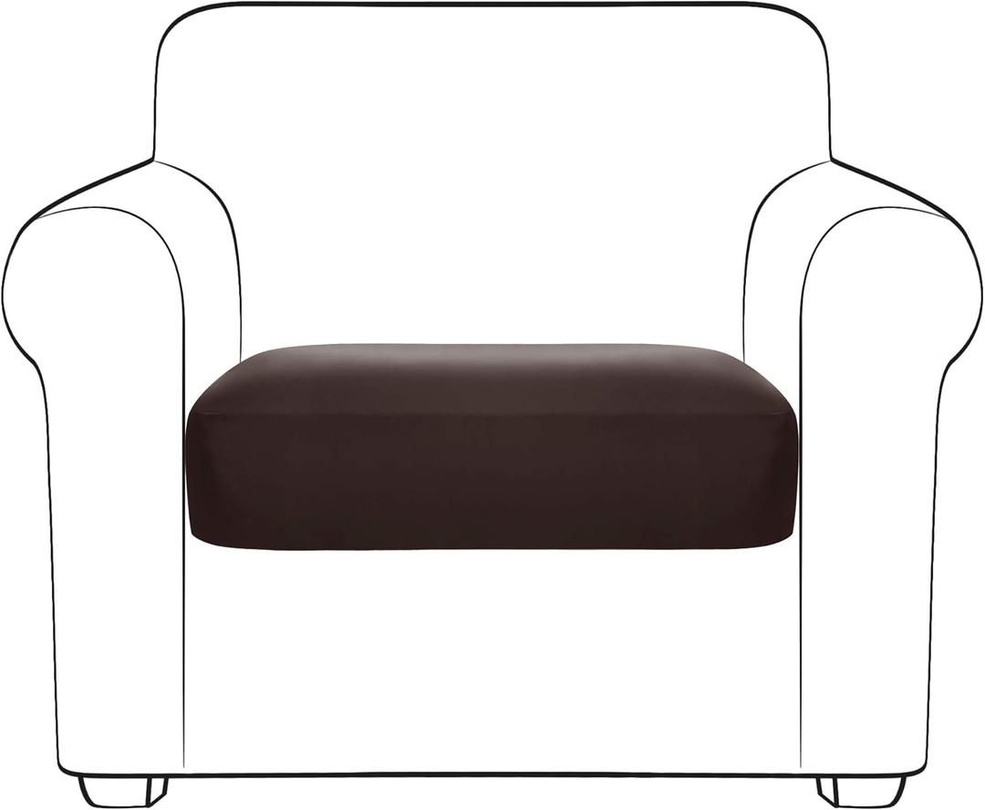 Yates Home PU Leather Couch Sofa Cushion Slipcover Water-Proof Elastic Chair RV Seat Covers Loveseat Sofa Furniture Protector Slip Cover for Settee Seater Replacement in Living RoomChair, Chocolate (Small)