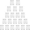 Encheng 7 oz Clear Glass Jars With Lids,Yogurt Container With Lids(PE),Replacement Pudding Jars Yogurt Jar,Glass Container With Twine n Tag For Milk,Jams,Jelly,Mousse,Dishwaresafe 20 Pack