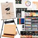 DJAR 174 Pcs Professional All-in-One Art Painting Kit with FSC-Certified Beech Wood Easel, 96 Acrylic, Watercolor & Oil Paint Set, Complete Art Supplies Painting Set for Adults, Artists, Beginners