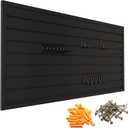Yuzzy Slat Wall Paneling 2 x 4ft, Garage Slatwall Panel Wall Storage Systems, Heavy Duty PVC Garage Wall Organization (Black)