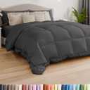 King Size, Dark Gray Alternative Down Comforter - Warm, Lightweight & Breathable Hotel Quality Bedding Set for Men, Women, Kids & Teens - All Season Oversized Cooling Microfiber Duvet Insert Comforter (King (102" x 90"))