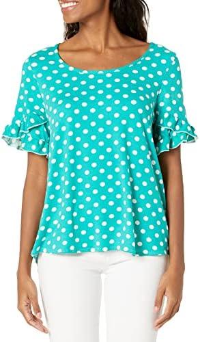 Star Vixen Women's Ruffle Tulip Sleeve Casual Top, Small
