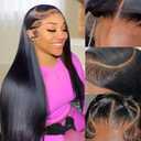 13x4 Lace Front Wigs Human Hair for Women 180 Density HD Transparent Straight Lace Front Wigs Human Hair Pre Plucked Glueless Lace Frontal Wigs Natural Black Color 30 Inch