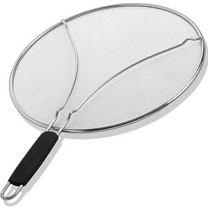 Splatter Screen for Frying Pan - 15 Inch Stainless Steel Grease Splatter Guard - Cover Oil Splash when Sizzling Bacon, Cooking Fried Chicken or Popcorn