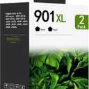 901XL Ink Cartridges High Yield (2-Pack, Black) Compatible 901XL Ink Cartridges Replacement for HP 901 XL Ink for Officejet 4500 J4524 J4540 J4550 J4580 J4624 J4680 Printer