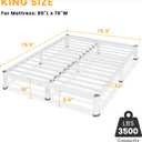 Superay 10 Inch King Size Metal Platform Bed Frame with Round Corners, Storage Space Under High Bed Frame-Heavy Duty Steel Slats Support, Noise Free - Easy Assembly - No Box Spring Needed, White