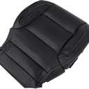 Priprilod Jet Black Non Perforated Leather Driver Bottom and Foam Cushion Replacement Seat Fit for Chevy Silverado GMC Sierra 1500 2500HD 3500HD 2014 2015 2016 2017 2018 2019
