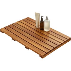Wooden Shower Mat, Non Slip Bath Floor Mat, (Large), 26" x 17"