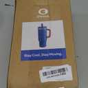 32 oz Tumbler with Handle and Straw: Stainless Steel Insulated Tumbler Keeps Cold for 24 Hours, Leakproof Travel Cup Fits in Cup Holder and BPA-Free, Beaucoup Blue