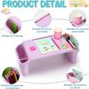Beeveer 8 Pcs Kids Lap Desk Tray Bulk 19.7x9.6x7.1in Portable Lap Tray for Kids Plastic Table with Side Storage Space for Bed Classroom Laptop Children Car Activity Eating Floor (Cute Colors)