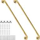 48 Inch Shower Grab Bar 1.25" Dia, 2 Pack Gold Anti Slip Bathroom Grab Bar, 304 Stainless Steel Knurled Handicap Grab Bars, Safety Support Handrail,Bath Shower Handle for Elderly Injury Senior