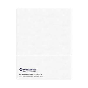 PrintWorks Professional 3 2/3" Horizontal Perforated Paper 8.5” x 11” - Perfect For W-2, 1099, & Statement Use - Made in the USA - 500 Sheets - 24 lb - Printer Compatible - White (04126), Pack of 5