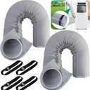 2 Pcs Portable AC Hose Insulation Sleeve, Air Conditioner Hose Cover Wrap, Fits 5" & 5.9" Diameter Exhaust Hose, Easy Installation AC Duct Insulation Wrap, Light Gray