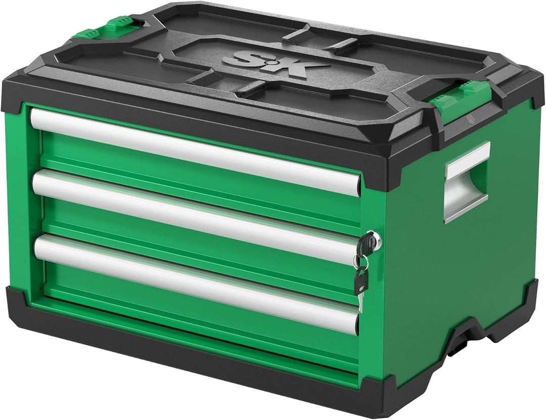 SK Modular Stackable Storage Tool Box, 20.5 Inch, 3-Drawer Steel Box