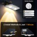 Solar Fence Lights Outdoor, 12 Pack IP65 Waterproof Fence Lights Solar Powered with Ultra-Bright LED Lens, 9 Color Modes, 12+ Hours Steady Glow for Deck/Backyard/Patio/Pool/Wall - Black