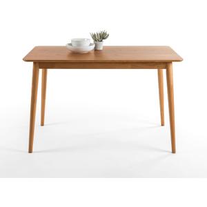 Jen 47 Inch Dining Table, Solid Wood Kitchen Desk, Easy Assembly, Natural Brown
