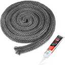 Stanbroil Wood Stove Gasket, 1" x 84" Graphite Impregnated Fiberglass Rope Seal and High-Temperature Cement Gasket Kit Replacement for Wood Stoves Door