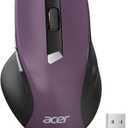 acer Wireless Mouse for Laptop, 2.4GHz Computer Mouse 3 Adjustable DPI Office Cordless USB Mice with USBA Receiver, 6 Buttons, 1600 DPI, Medium to Large Sized Hands (Purple)