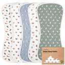 Organic Burp Cloths Baby Boy & Girl - 5-Pack Super Absorbent Cotton Burping Cloths for Babies, Soft & Plush Newborn Spit Up Rags, Infant Towels for Milk Spit Up, Unisex, Large 21" x 10" (Pets & Paws)