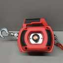 Portable Drill Winch of 1000 Lbs, Red Handheld Drill Winch with 40 Foot Synthetic Rope, Rotate The Hook 360 Degrees, for Lifting & Dragging(Red)