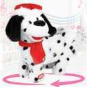 SdeNow Twerking Dog Toy Booty Shaking Walking Santa Claus Puppy Musical Animated Christmas Plush Santa Singing and Dancing Stuffed Animals Dog-English Song