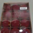 Senjie 3.15inch Burgundy Velvet Christmas Ornaments Balls Flocked Christmas Tree 12PCS Plastic Balls Xmas Hanging Ornaments Decoration Red