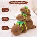SQEQE Weighted Stuffed Animals Capybara Plush, Weighted Capybara Stuffed Animals with Turtle Backpack, Soft Pillow Toy for Kids Adults, Birthday Present & Valentines Gifts 9.8 Inch, 0.8 Lb