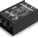 Pyle Premium Direct Injection Audio Box - 2.36" x 4.09" Passive DI Unit Hum Eliminator w/ Input Attenuator to Connect Guitar & Bass, 1/4'' Impedance Transformer Connector to Balanced & Unbalanced XLR