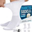 Doctor's Select Diabetic Socks for Men - 4 Pairs Crew Diabetic Neuropathy Socks for Men | Diabetic Socks for Men 9-12 (Medium)
