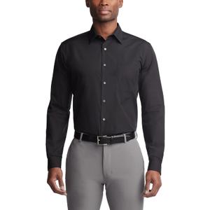 Van Heusen Regular Fit Long Sleeve Dress Shirt BLACK 15.5 Nk 32-33 Sl, M
